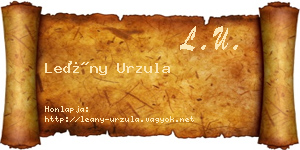 Leány Urzula névjegykártya